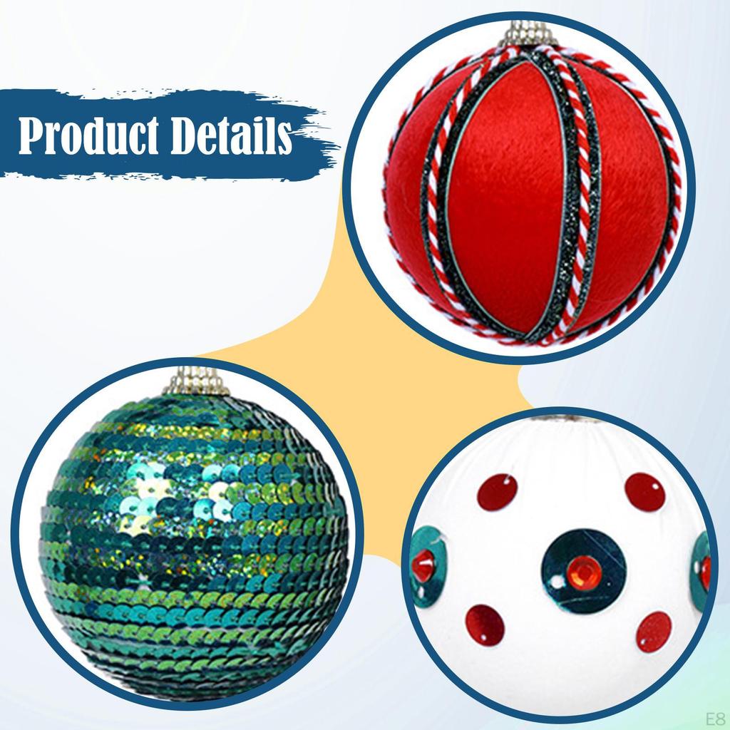 6 Pieces Christmas Ball Ornaments Party Supply Xmas Tree Decorations for Indoor