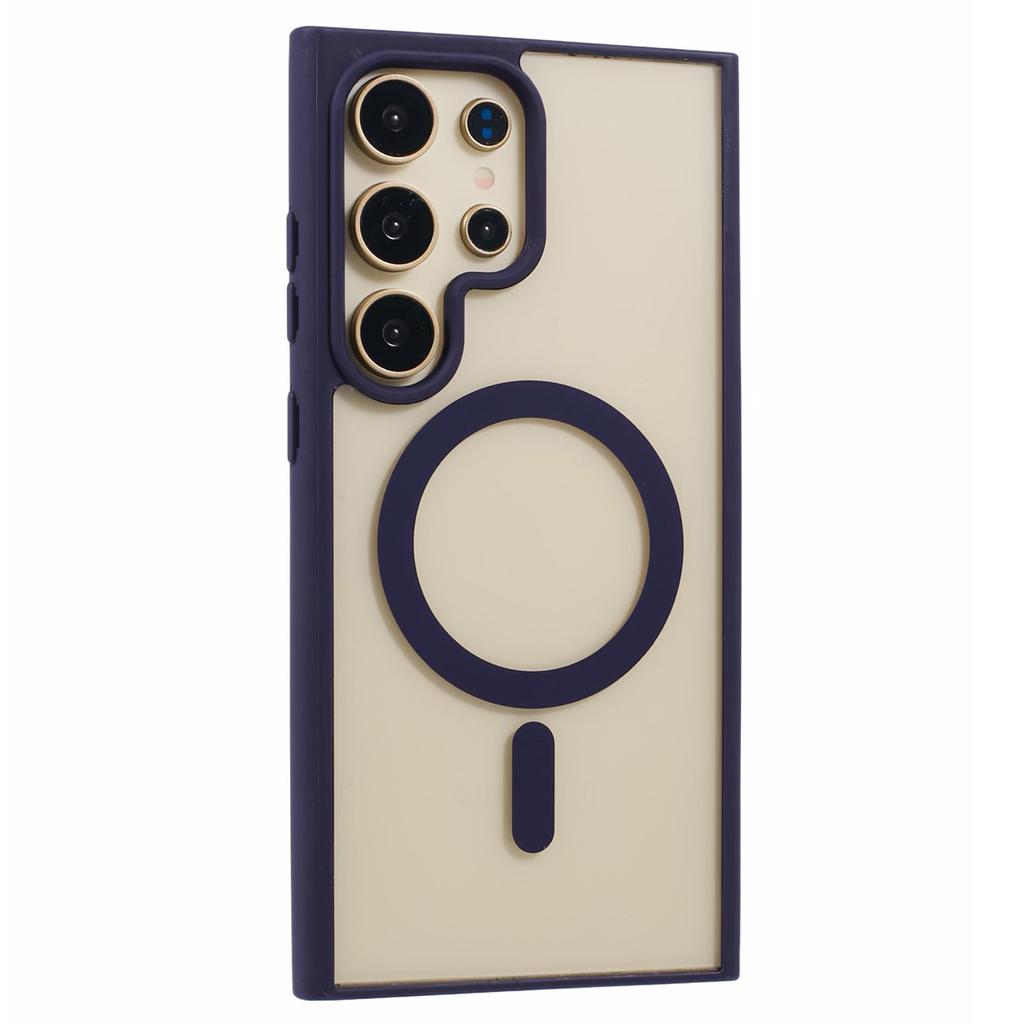 For Samsung Galaxy S24 Ultra Magnetic Case Shockproof PC+TPU Clear Phone Cover