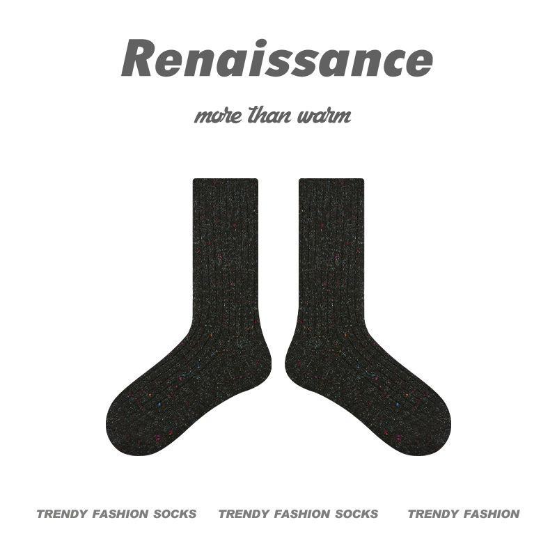 

Женские толстые теплые носки Renaissance Alpaca из шерсти в горошек - белые, средней длины R8507 Universe Log, One Size