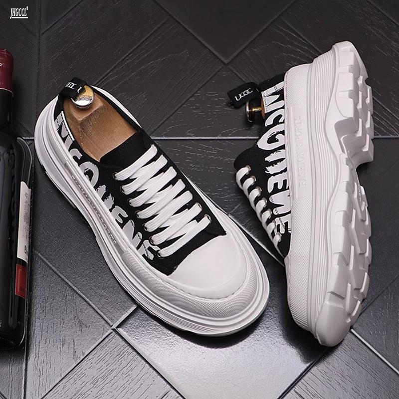 Fashion New Luxury Men Running Shoes Letter Printing Breathable Loafers Male Sneakers Platform Sneaker A6