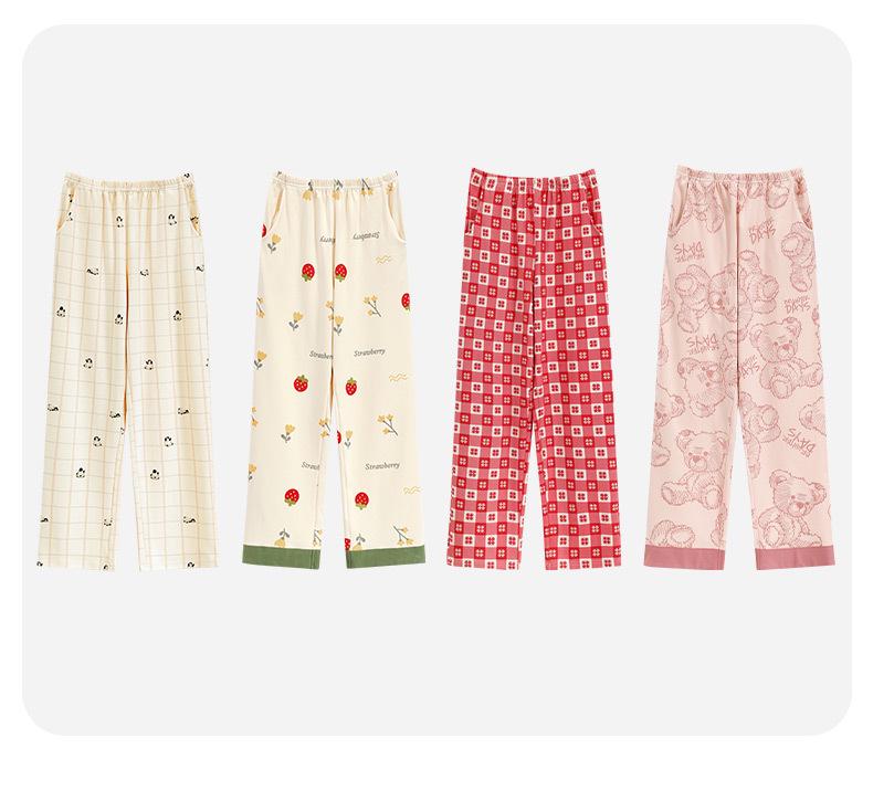 Women's Pure Cotton Loose Sleep Pants - Lightweight for Spring, Summer, and Autumn with Plus Sizes, Suitable for Casual Home or Outdoor Wear.