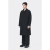 Customellow Loose Fit Gauze Texture Raglan Wool Linen Balmacaan Coat Black Cwcaa