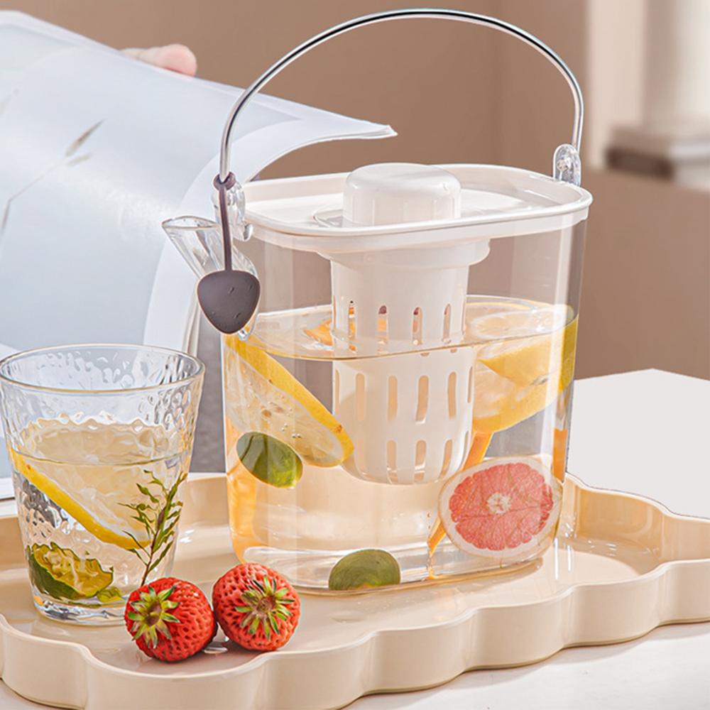 Water Pitcher For Fridge Cold Drinking Beverage Jar Pitcher PET Water Mix Drinks Jug Lemonade Pitching Kettle With Handle For