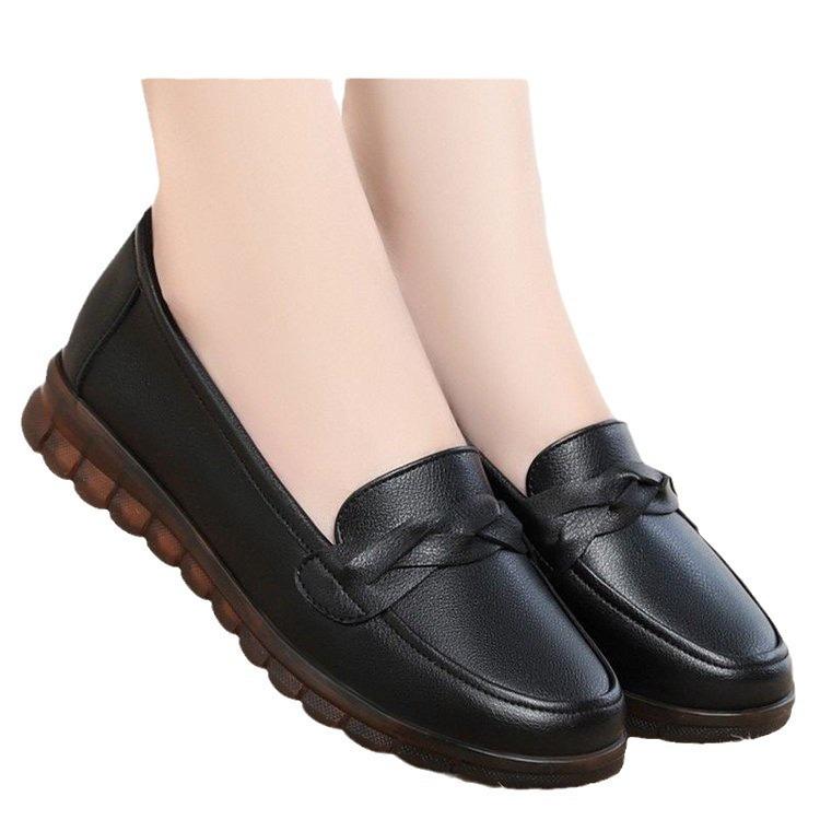 Leather Soft Sole Beef Tendon Sole Non-slip Casual Middle-aged and Elderly Mother Shoes Women's Leather Shoes Middle-aged Single Shoes Women's Shoes