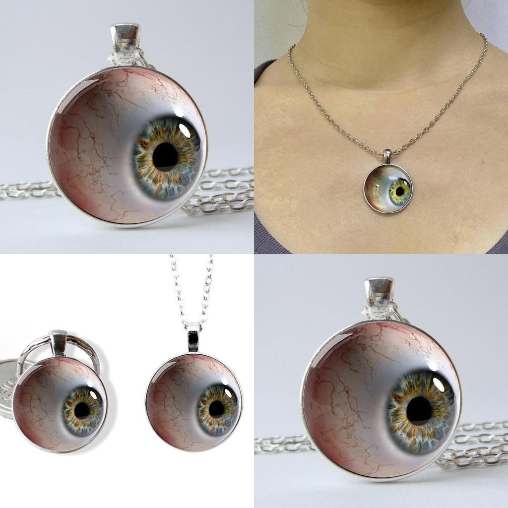 Blutunterlaufenes Auge 2D Runde Glasanhänger Schmuck Für Freunde Und Bürogeschenke
