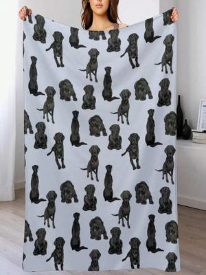 Manta de Labrador Negro Mantas Sofás De Decoración Individual Regalo Divertido Mantas Peludas