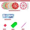 8-piece Fruit Pattern DIY Diamond Art Painting Coaster Without Cup Holder Wooden Coaster Living Room Office Bar Restaurant