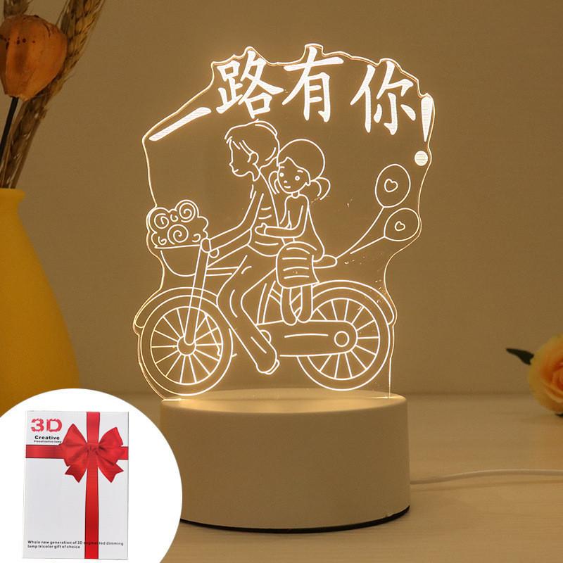 3d Light Creative Holiday Gift Bedroom Cartoon Bedside Lamp Usb Straight Plug