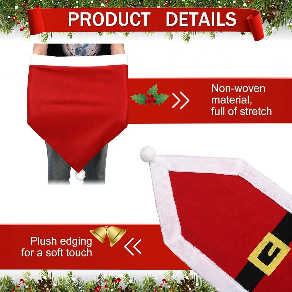 Christmas Table Flag And Chair Cover Set: One Table Flag And Six Chair Covers Make One Set