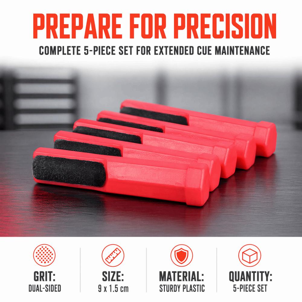 5PCS Double Sided Pool Cue Tip Shaper Inner Coarse Sandpaper Billiard Repair Tool  Tip Grinding