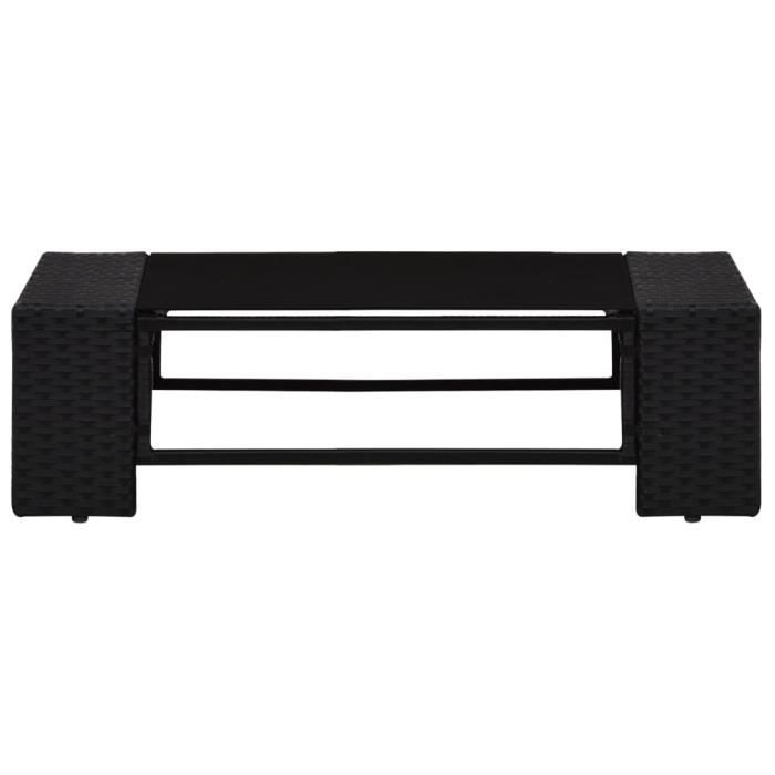 VidaXL Salon de jardin 4 pcs Résine tressée Noir
