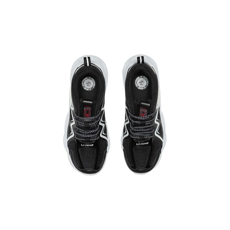 LiNing Arc Casual Comfortable Shock Absorption Breathable Low-Top Running Shoes Kids Sneaker Black YKFQ054-1