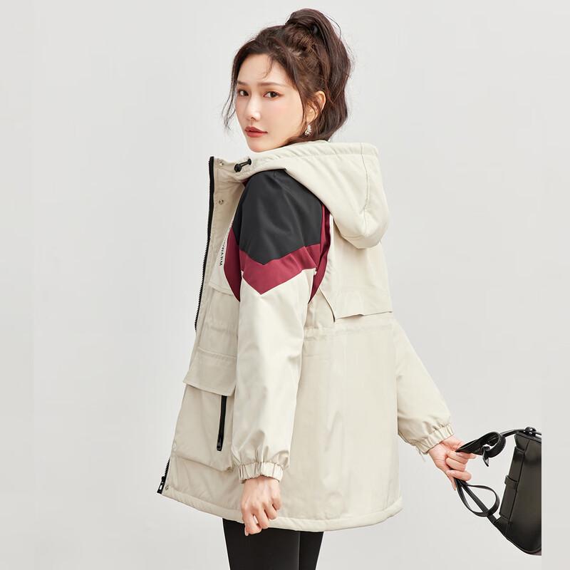 TERRE BLEUE Women's Winter Hooded Cotton Jacket