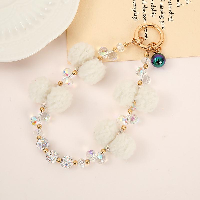 

Bead Hair Bulb Phone Chain Pendant For Iphone For Samsung Huawei Xiaomi Anti-Lost Phone Rope Strap Bag Decor Keyring