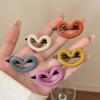 2pcs Sweet Cute Pink Heart Hair Clips Women Simple Versatile Bangs Side Clip Broken Hair Fixed Clip Headdress Hair Accessories