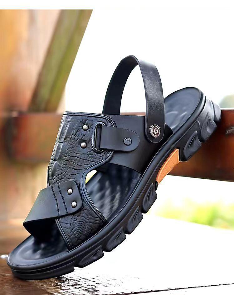 

Сандалии мужские на платформе мужские на платформе нескользящие пляжные туфли износостойкие двойного назначения крутые тапочки 44