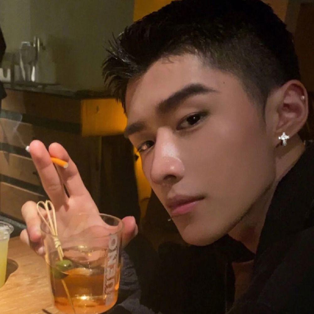 Korean Style Men Cross Earrings Micro Inlay Rhinestone Zircon Ear Hoop Punk   Gift