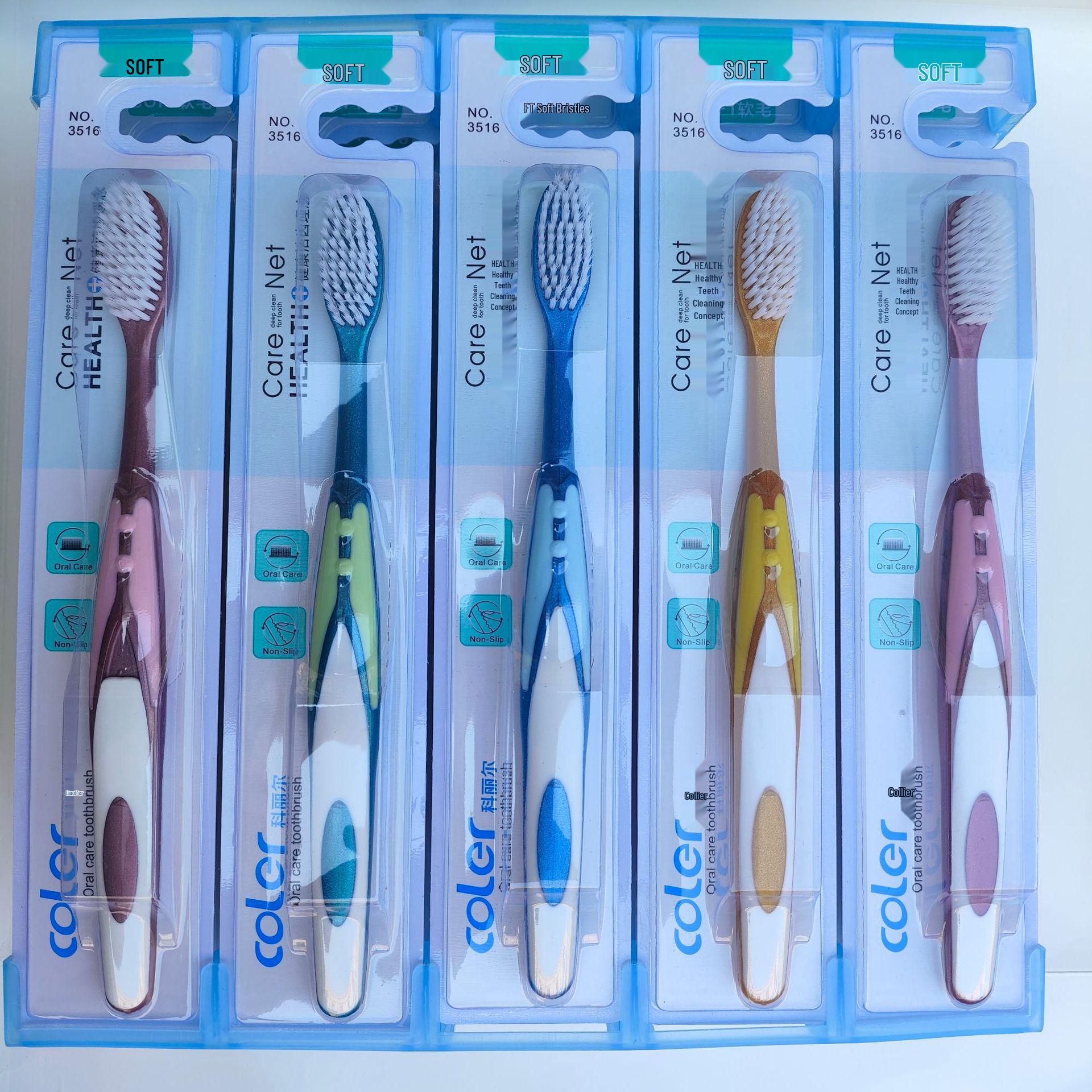 Collier 3516 Soft Bristle Toothbrush for Healthy Teeth Cleaning 30 pieces x 10 boxes