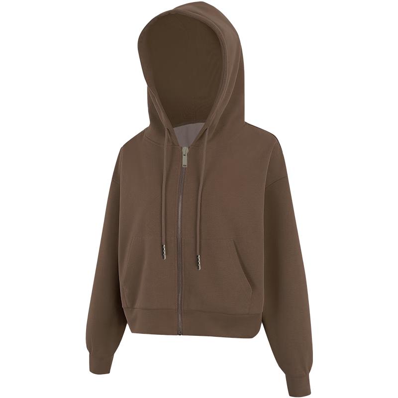 TANBOR Damen Kurzes Kapuzen-Sport-Sweatshirt