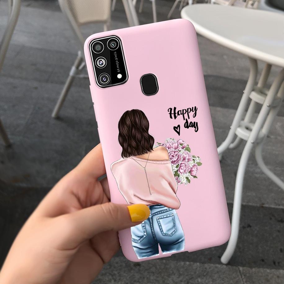 Silikonový kryt Pro Samsung M31 M 31 Obal Čerstvá květina Pírko Nárazuvzdorný kryt telefonu Pro Samsung Galaxy M31s M31 s M315 M317 Etui