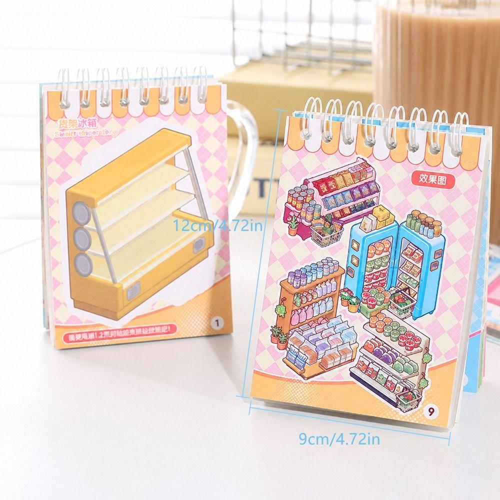 Cartoon 3D Landscape Sticker Book Decorative Miniature Scene Collage DIY Cabin Scene Sticker Toy