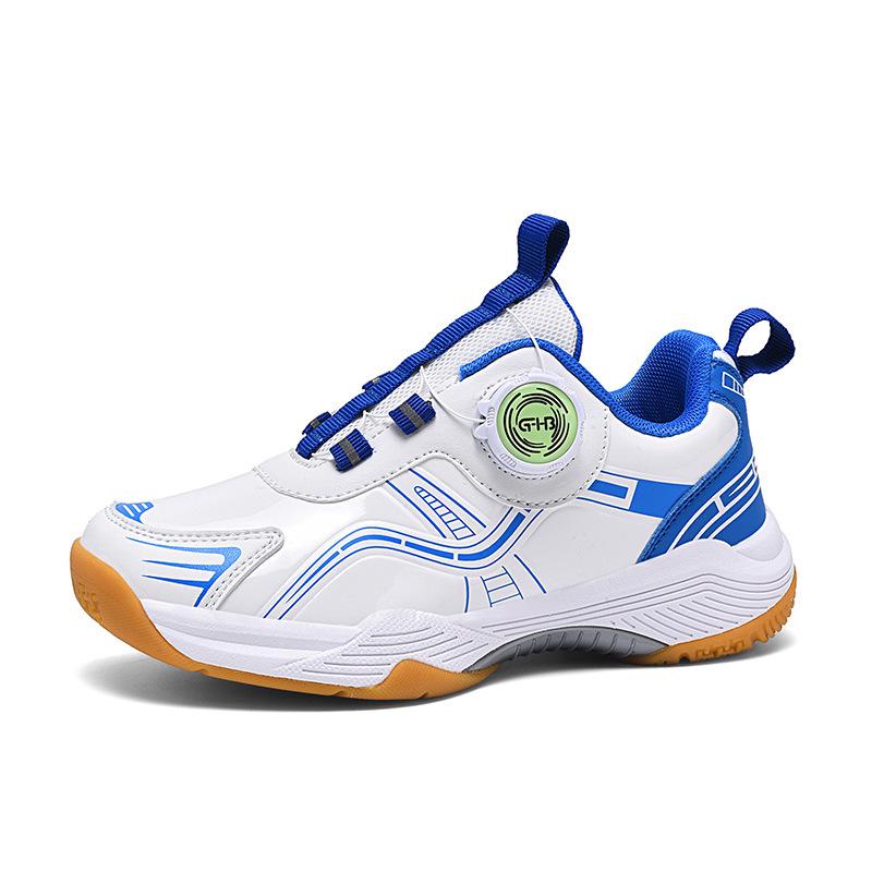 Wasserdichte Lederschuhe für Kinder zum Badmintonspielen mit Drehverschluss und rutschfester weicher Sohle für Jungen und Mädchen, Frühling/Herbst 2025