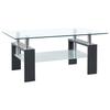 Vidaxl Couchtisch, Grau-Transparent, 95x55x40 cm, Glas