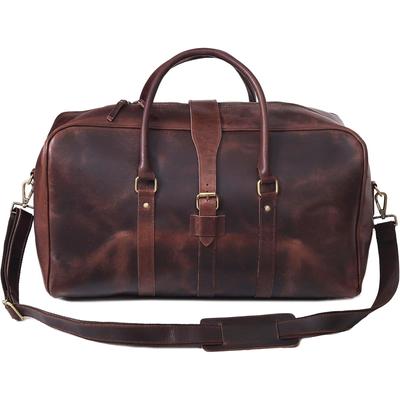 Leather Duffle Bag for Men, Overnight Bag,Women Weekender Bag, Travel Bag, Genuine Leather, Brown