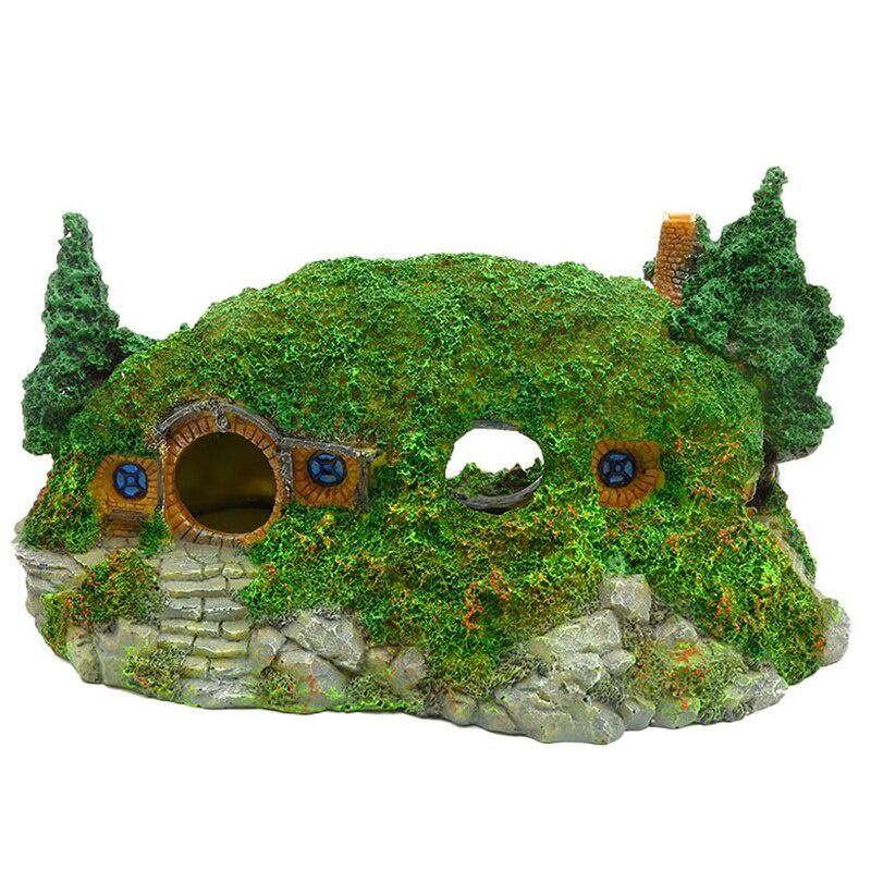 Aquarium Shelter Garden House Fish Tank Hideout House Reptile Turtle Tank Accessories Aquarium Rockery Decoration Accessories