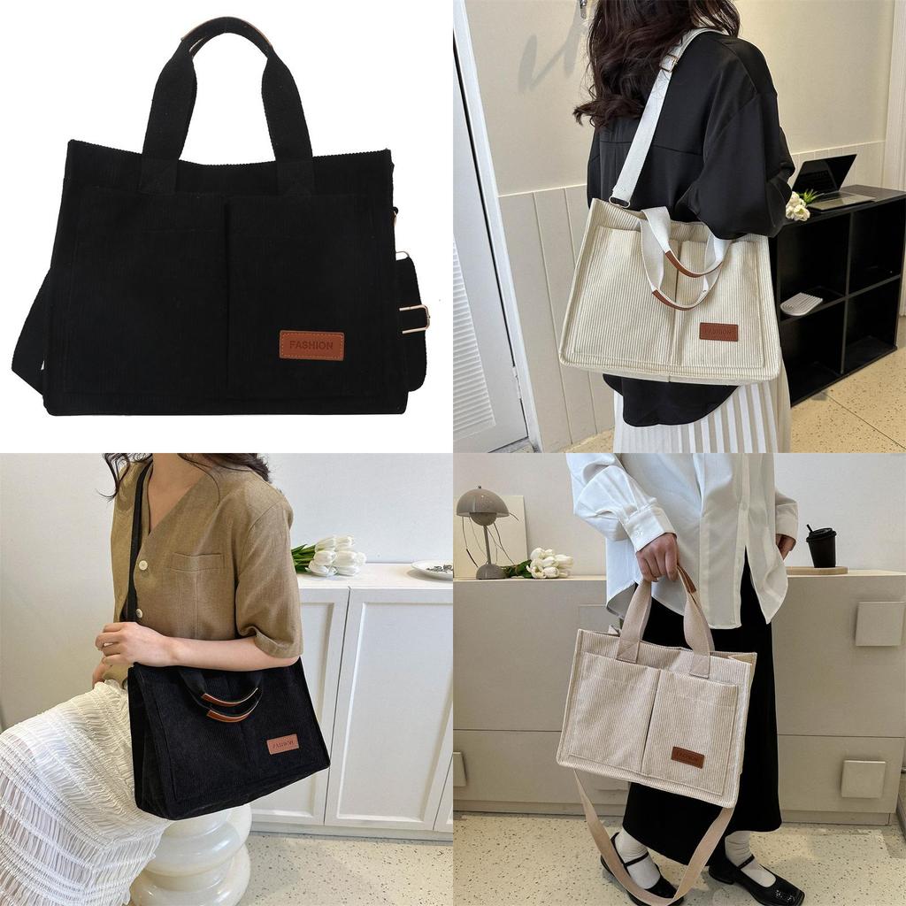 Sac Cabas Tendance en Velours Côtelé pour Commuter 2023 Sac à Bandoulière Mode Style Rue