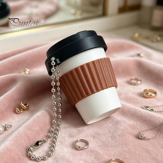 Coffee Clicker Fidget Toy 3D Printed Cup Clicker, Press for PLA Stress Relief, Backpack Hanging Finger with Ball Chain Focus Aid