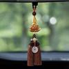 Boxwood Small Buddha Car Pendant - Peaceful Rearview Mirror Decoration