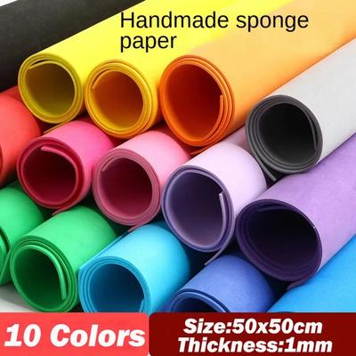 10 pièces Papier Mousse Éponge EVA Épaisseur 1mm 50x50cm Papier PE Bricolage Scrapbooking Convient pour Enfants Bébé École Art Loisirs Créatifs