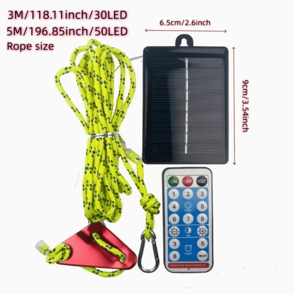 Reflective Tent Guy-line Light Windproof Camping Rope Light 2-In-1 LED Rope Light Tent