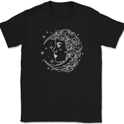 Mond Frau T-Shirt Astronomie Weltraum Sonne Erde Grafik Lustiges T-Shirt