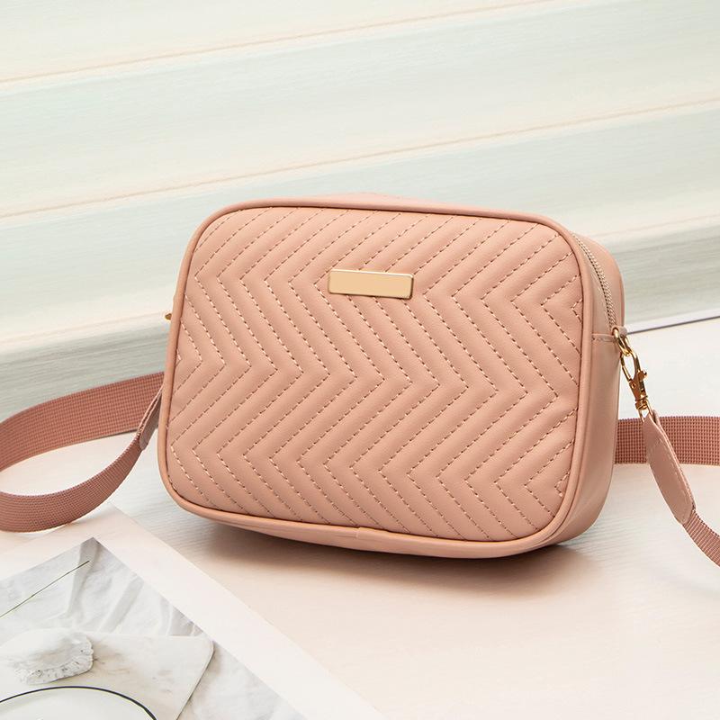 Small Square Bag Women's Bag Summer Wave Embroidered Versatile Shoulder Messenger Small Bag Lightweight Mobile Phone Bag