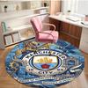 Manchester City FC Print Round Rug, Washable Floor Carpet, For Entryway Dorm Laundry Room Office Study, Home Decor Birthday Christmas Gift