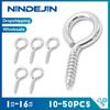 5-50pcs 5#-16# Heavy Duty Eye Hooks Screw Nickel Plated Steel 1# 2# Small Eyelet Screw for DIY Jewelry Craft