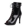 Black Jazz Dance Special High Heels Women'S Shoes Fish Mouth Sandals Lace-Up Large Size Mesh Summer Women'S Cool Boots