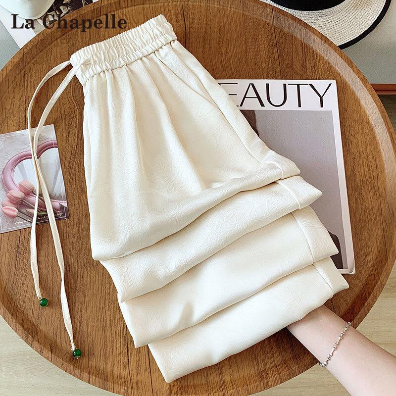 La Chapelle Women s Acetate Satin Wide-Leg Pants 28/L