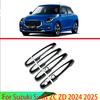 For Suzuki Swift ZC ZD 2024 2025 Car Accessories ABS Chrome Door Handle Cover With Smart Key Hole Catch Cap Trim Molding