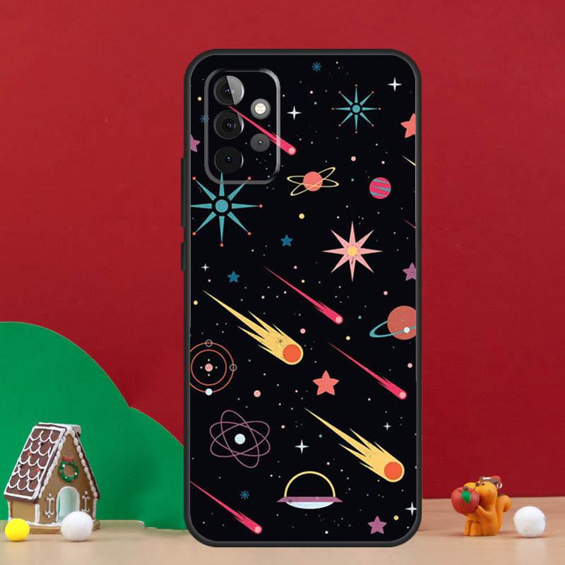 Black Moon Stars Space Astronaut Case For Samsung Galaxy A56 A33 A13 A36 A23 A52 A32 A12 A54 A34 A14 A16 A53 A15 A35 A55 A17