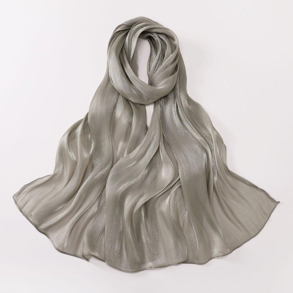 Shining Silk Scarf Chiffon Chiffon Hijab Veil High Qulaity Sunscreen Shawl Outdoor