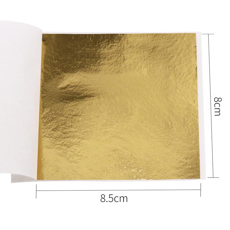 100 Stück/10 Farben Kunsthandwerk Imitation Gold Silber Kupferfolie - Vergoldung Metallblatt Blätter Bögen DIY Handwerk Dekor Designpapier