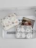 Cute Cartoon Bowknot Print Women's Zipper Change Bags Quilted Plaid Ladies Portable Clutch Storage Bag Female Multi Pocket Purse