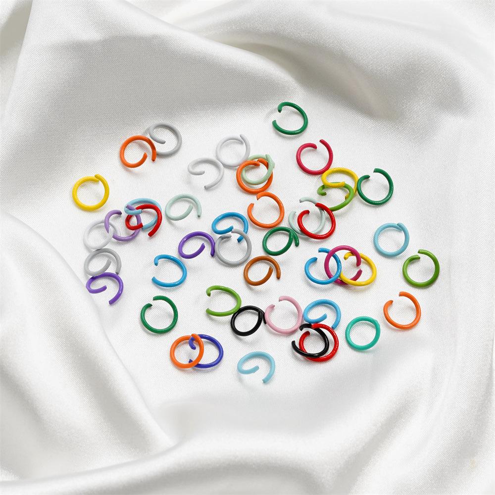 1.2 * 10Mm Open Ring, Colored Painted Iron Ring, Candy Color Connecting Ring, Handmade Diy Keychain Jewelry Ring.