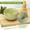 4Pcs Whisk Set Elegant Matcha Tea Set Reusable Matcha Making with Ceramic Matcha Bowl Whisk Holder for Tea Lovers