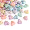 2pcs [20x19mm] Tulip Love Heart Beads Cream Peach Heart Acrylic Beads Mobile Phone Chain Backpack Ornaments DIY Accessories