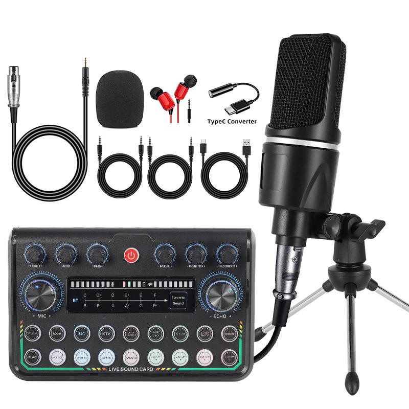 English Podcast Microphone Set F998 – Full Live Broadcast Equipment Kit