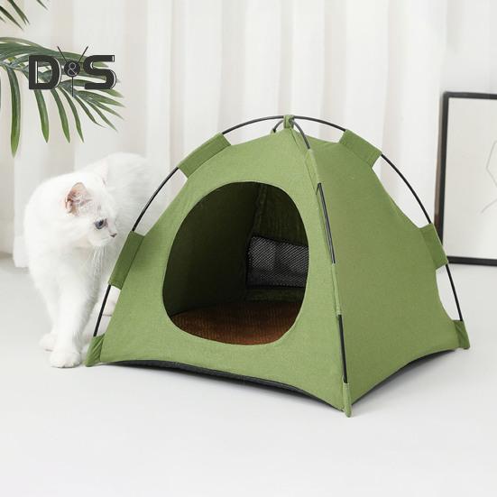 Pet Tent Outdoor Cat House with Non-Slip Bottom UV-Resistant Portable Foldable Indoor Outdoor Sunshade Cat Tent Dog House